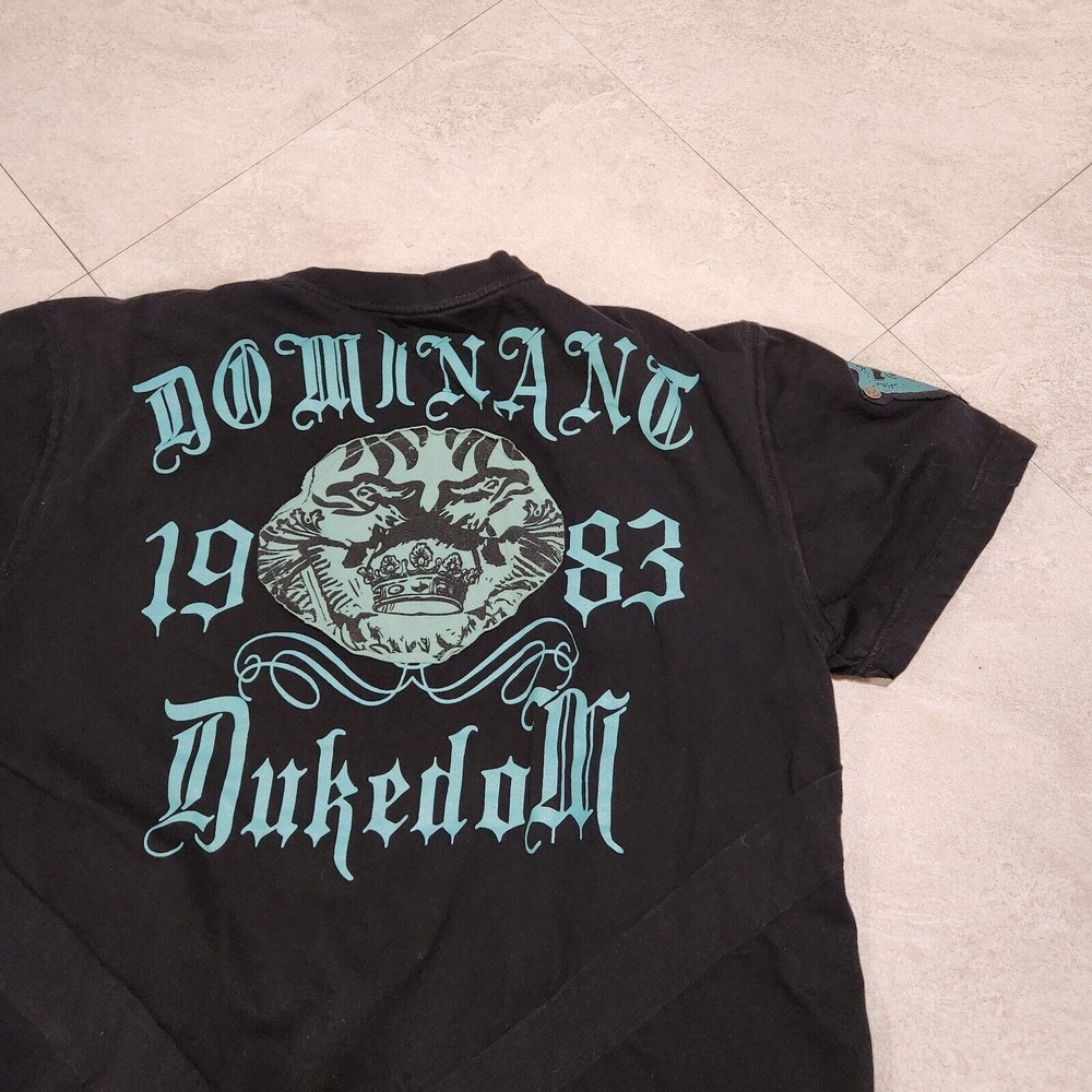 Raw Blue Mens 2XL Affliction Style Embroidered Black Tee‎ T Shirt Streetwear
